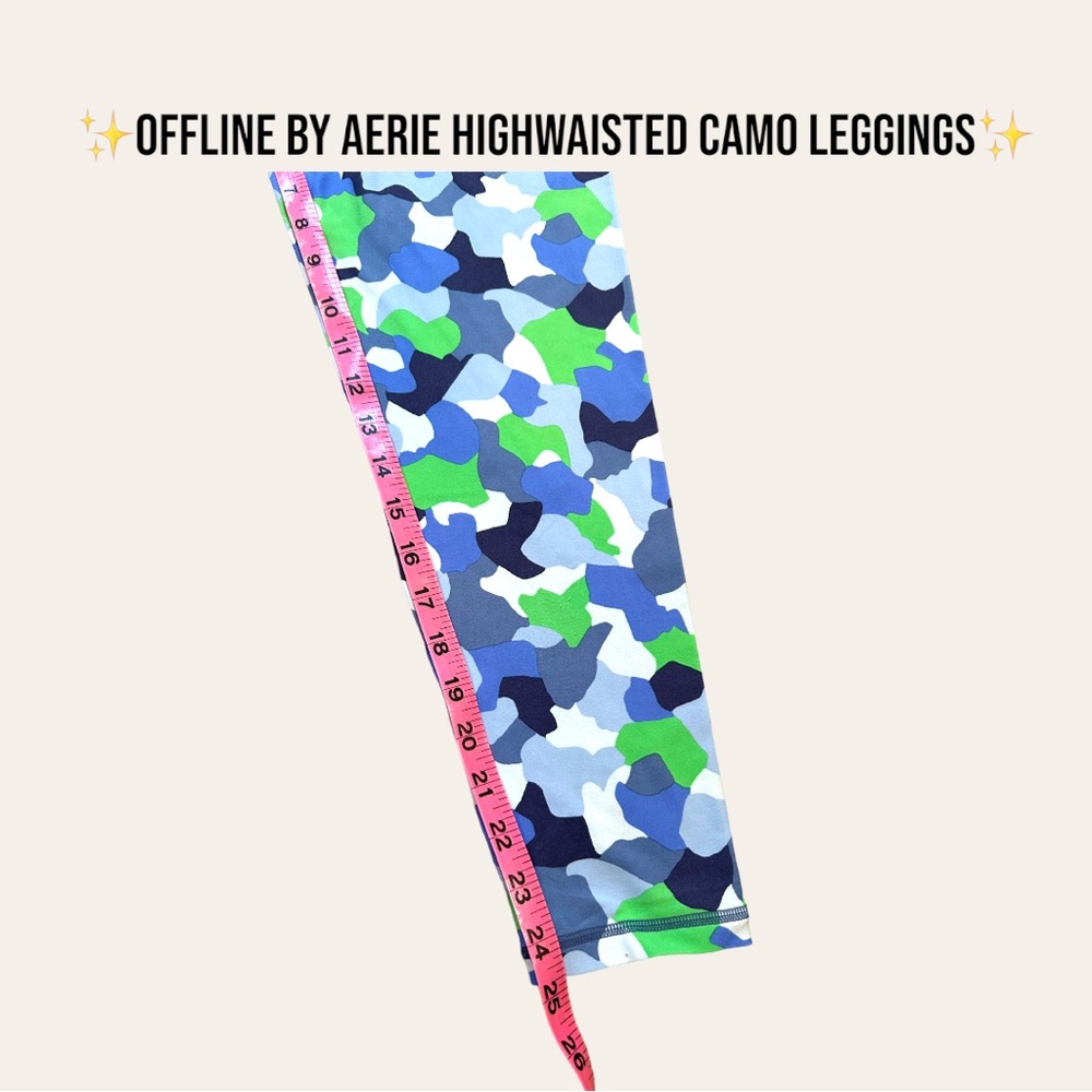 ✨OFFLINE by Aerie Highwaisted Neon Camo Leggings. Size Large✨ - Picture 3 of 7